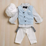 Lollipop Boys Baptism Suit with Vest 5pcs Blue