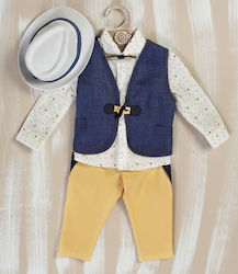 Lollipop Boys Baptism Suit with Vest 5pcs Yellow