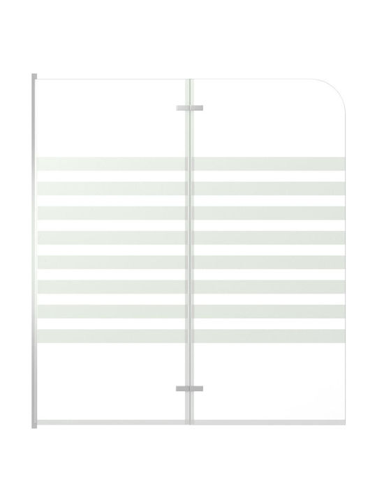 vidaXL Διαχωριστικό Μπανιέρας με Ανοιγόμενη Πόρτα 120x140cm Stripes