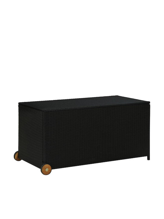 vidaXL Außenlagerbox Rattan Black L120xB60xH61cm