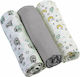 Babyono Muslin Swaddle Wraps Multicolour 70x70cm. 3pcs BN348/01