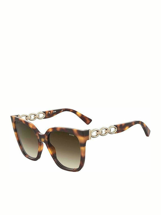 Moschino Women's Sunglasses with Brown Tartaruga Plastic Frame and Brown Gradient Lens MOS098/S 086/HA