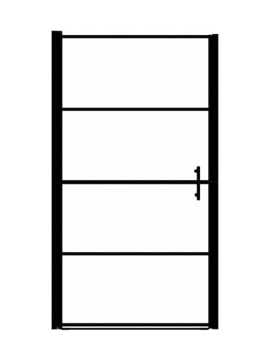 vidaXL Διαχωριστικό Ντουζιέρας με Ανοιγόμενη Πόρτα 100x178cm Black