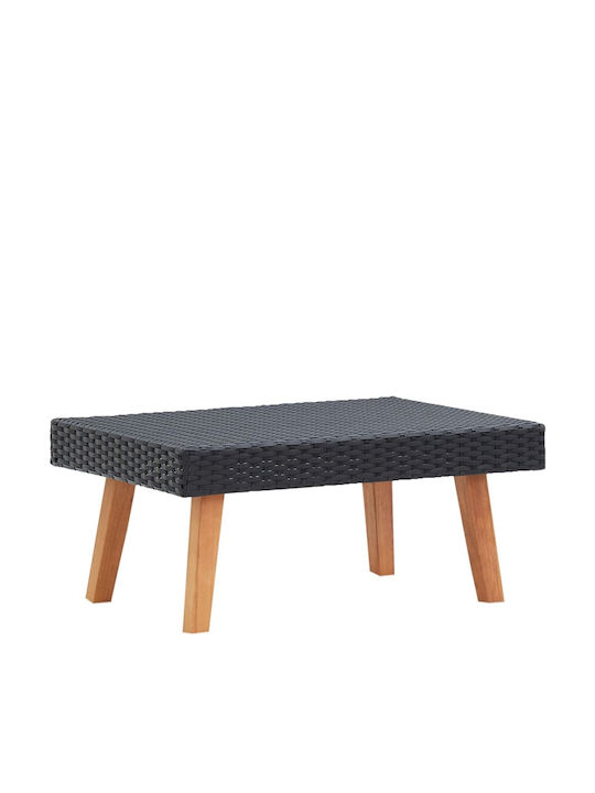 Tisch für kleine Außenbereiche Rattan Stabil Black 70x50x33cm