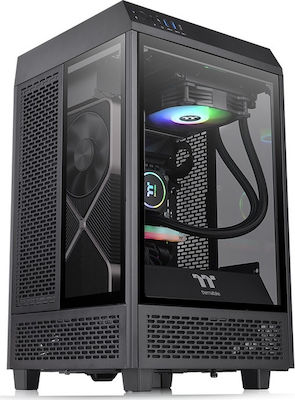 Thermaltake The Tower 100 Gaming Mini Tower Κουτί Υπολογιστή με Πλαϊνό Παράθυρο Μαύρο