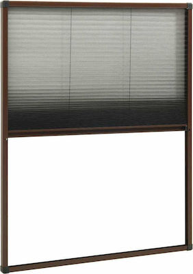 vidaXL Moskitonetz Fenster Plissiert Braun aus Fiberglas 80x60cm 148653