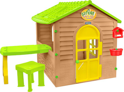 Mochtoys Kunststoff Kinder Spielhaus Garten Braun 125x120x120.5cm