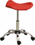 vidaXL Wheeled Stool 49cm Red