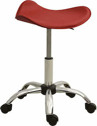 vidaXL Wheeled Stool 49cm Burgundy