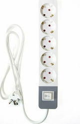 Osio 5-Outlet Power Strip 1.5m White