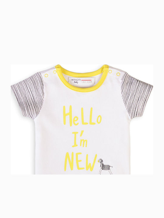 Детска блуза Бял Тениска памучна "Hello I'm New"