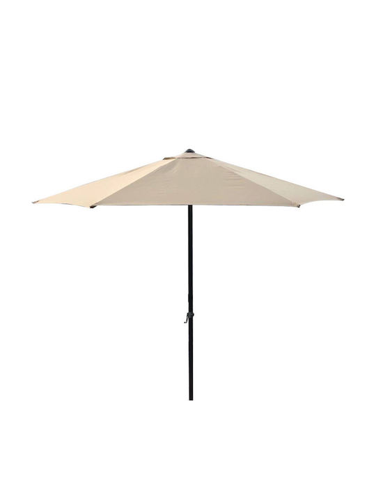 2006 Garden & Terrace Floor Aluminium Round Parasol Μπεζ