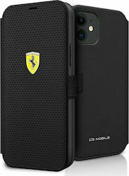 Ferrari On Track Perforated Carte Piele Negru (iPhone 12 mini) FESPEFLBKP12SBK