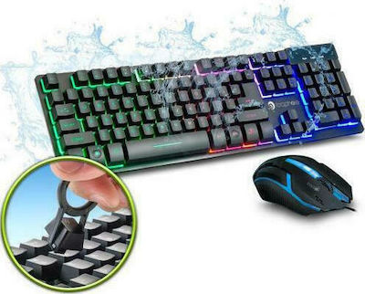 Loophole LH-6990X Set Gaming Tastatur mit RGB-Beleuchtung & Maus (Griechisch)