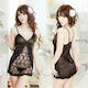 Σετ Sexy Babydoll με Δαντέλα & Διαφάνεια Μαύρο