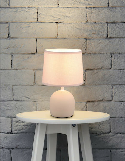 Trio Lighting Malu Ceramic Table Lamp for Socket E14 with Beige Shade and Base
