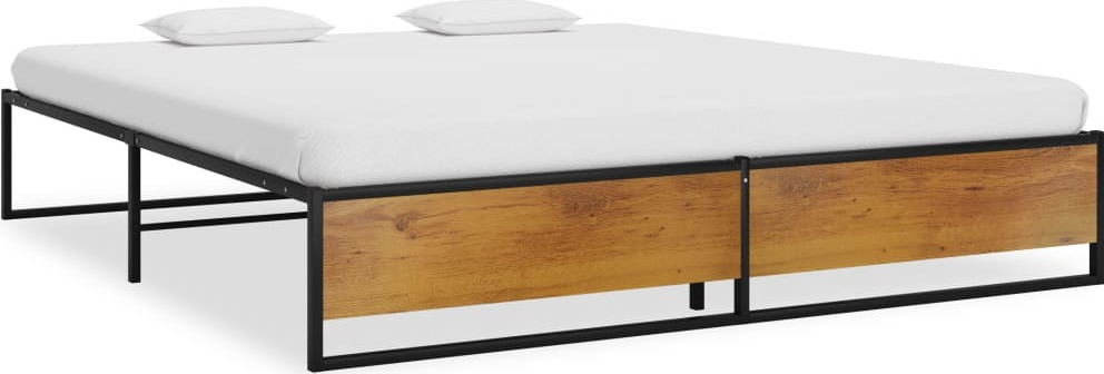 Κρεβάτι Διπλό Μεταλλικό Μαύρο με Τάβλες για Στρώμα 140x200cm 324816 | Skroutz.gr