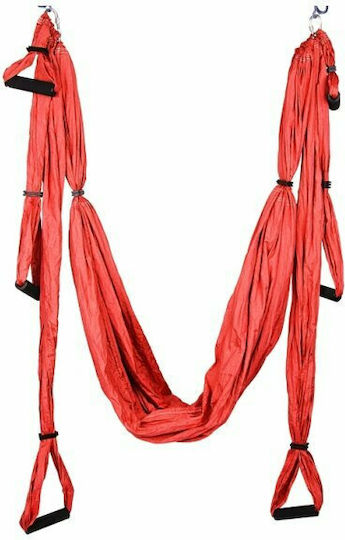 inSPORTline Aerial Yoga Hammock 12699 2.80x1.5μ. with Handles Red