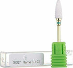 ALX Cosmetics Flame C Safety Nail Drill Ceramic Bit with Cone Head Green