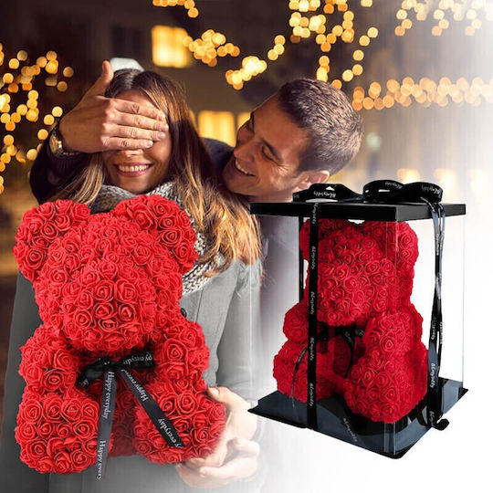 Ursuleț Din Trandafiri Artificiali Roșii în Cutie Aleiferopoulos Flowers Ursuleț Din Trandafiri Artificiali Roșii în Cutie Aleiferopoulos Flowers