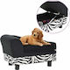 vidaXL Velvet Elevated Dog Bed Black 57x34cm