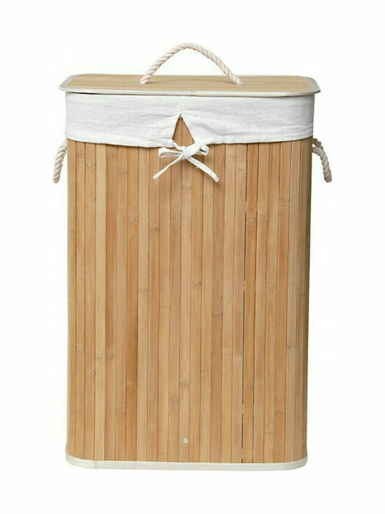 Eurocasa 8309 Collapsible Bamboo Laundry Basket with Lid 40x30x60cm Brown
