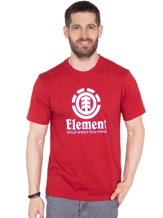 Element Vertical T-shirt Bărbătesc cu Mânecă Scurtă Roșu