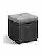 Garden Stool Rattan Cube with Cushion Graphite 42x42x39cm