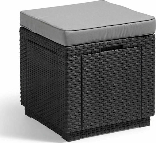 Allibert Rattan Hocker Würfel Graphit 42x42x39cm