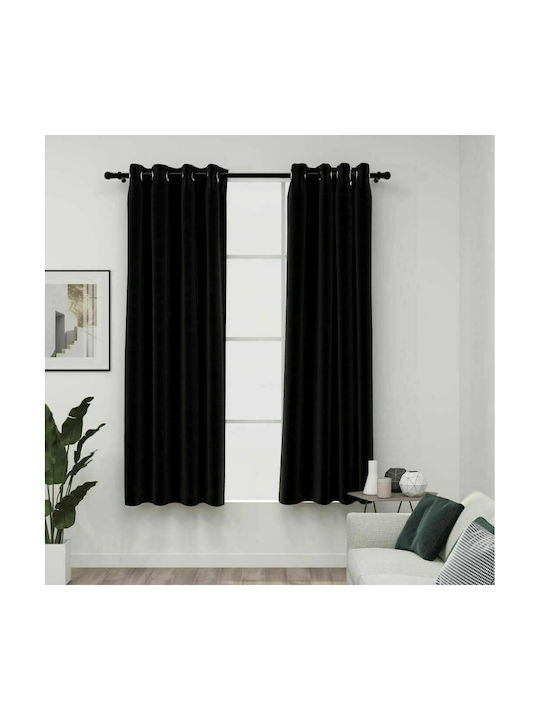 vidaXL Set Perdele Opace Cu Capse Antracit 140x175cm