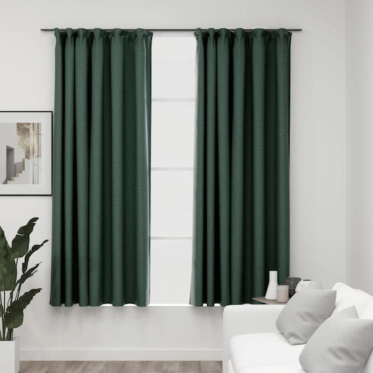 vidaXL vidaXL Window Curtain Set with Pencil Pleat Green 140x175cm