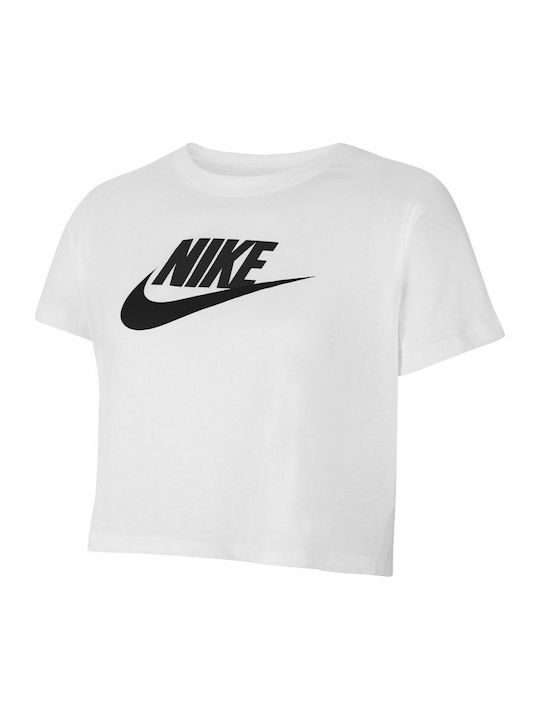 Nike Παιδικό Crop Top Κοντομάνικο Λευκό Futura