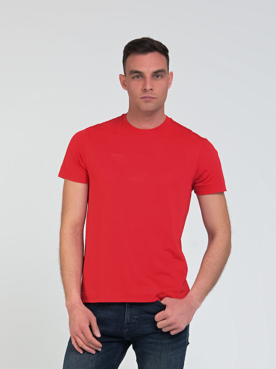 Emporio Armani T-shirt Bărbătesc cu Mânecă Scurtă Roșu