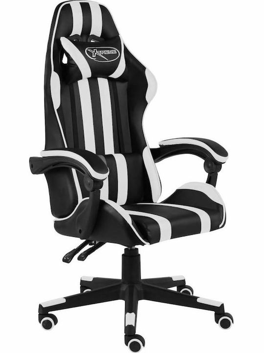 vidaXL Racing Καρέκλα Gaming Δερματίνης Λευκή