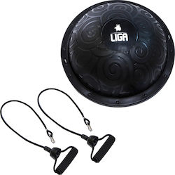 Liga Sport BBL-M Μπάλα Ισορροπίας με Λάστιχα Μαύρη Ύψους 22cm με Διάμετρο 58cm