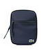 Lacoste Artificial Leather Shoulder / Crossbody Bag with Zipper, Internal Compartments & Adjustable Strap Navy Blue 15.5x2x21.5cm 3