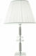 Ondaluce Dido Crystal Table Lamp for Socket E27 with White Shade and Silver Base