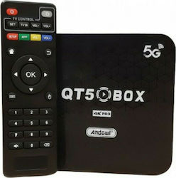 Andowl TV Box QT5 4K Pro 4K UHD με WiFi USB 2.0 2GB RAM και 16GB Αποθηκευτικό Χώρο με Λειτουργικό Android 10.0