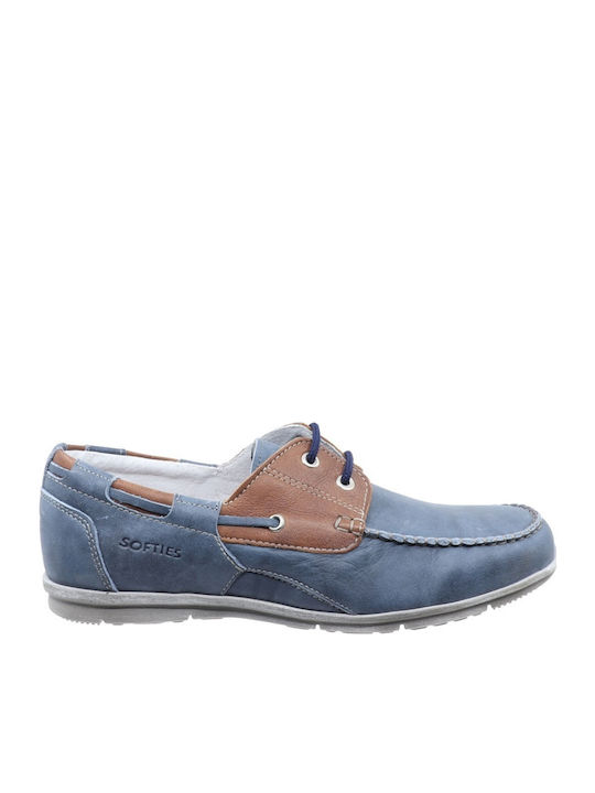 Δερμάτινα Ανδρικά Boat Shoes σε Μπλε Χρώμα