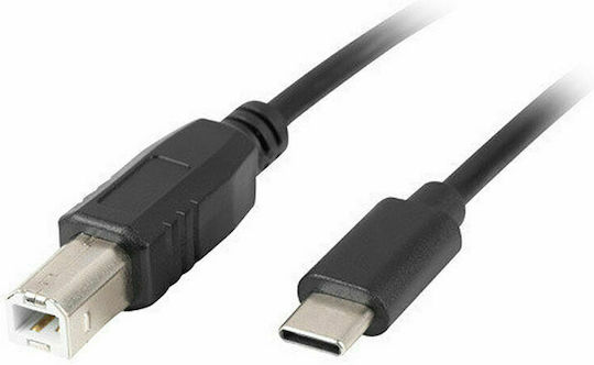 Lanberg USB 2.0 Cable USB-C Male - USB-B Black 1.8m CA-USBA-13CC-0018-BK