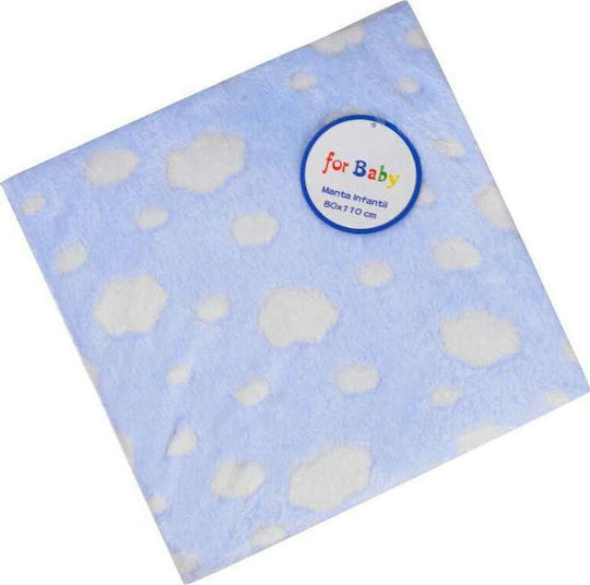 Gamberritos Kids Decke Wickeltücher für Kinderzimmer Wolken Vlies Blau 80x110cm