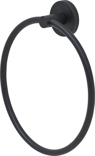 Kolossos Emily Single Wall-Mounted Bathroom Ring Black Matt
