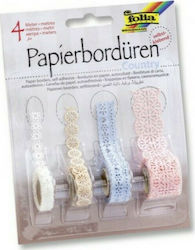 Folia Decorative Adhesive Tape 4 Pieces Lace Various Colors 1m 4 Pieces
