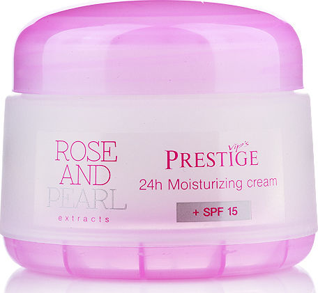 Rosa Impex Prestige Rose & Pearl 24-часов Хидратиращ Дневен Крем за Лице с SPF15 50ml