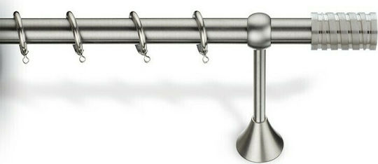 Viobrass Metallisch Vorhangstange Einfach Φ25mm 260cm Nickel Matte