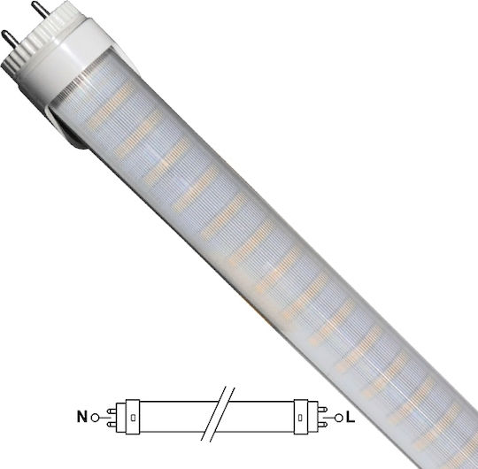 GloboStar LED Bulb 15W Fluorescent Type 90εκ. for Socket G13 and Shape T8 Warm White 1300lm