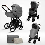Dovadi Atta 2 in 1 Verstellbar 2 in 1 Baby Kinderwagen Geeignet für Neugeborene Total Grey