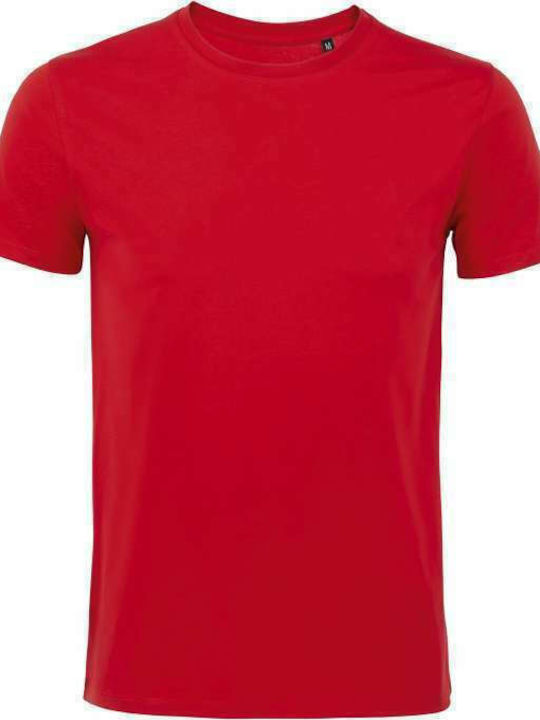 Sol's Martin Ανδρικό Διαφημιστικό T-shirt Κοντομάνικο σε Κόκκινο Χρώμα