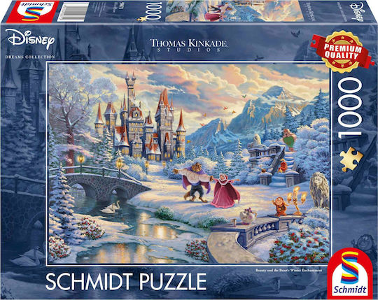 Disney Beauty and the Beast Puzzle De Iarnă Fermecată 2D 1000 Piese