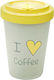 Woodway I Love Coffee Cană Bambus Gri 400ml